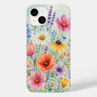 iPhone 14 Case Barely There Watercolor Wildflowers