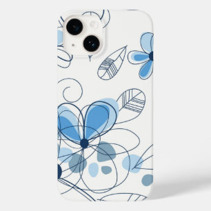 iPhone 14 Case-Blue Flowers Case-Mate iPhone 14 Case