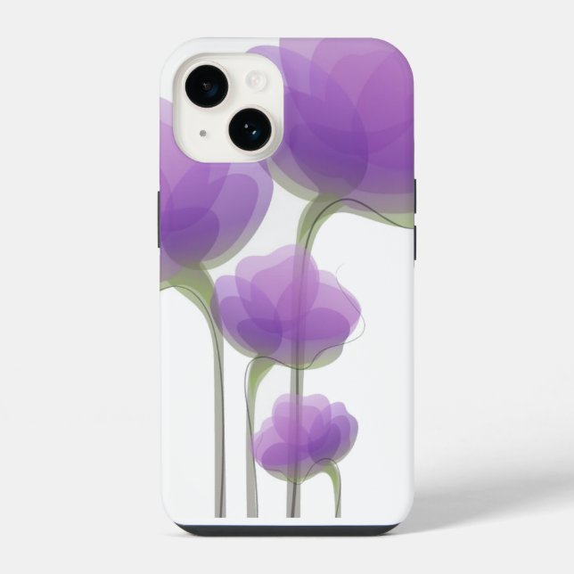 iPhone 14 Case-Purple Flowers Case (Back)