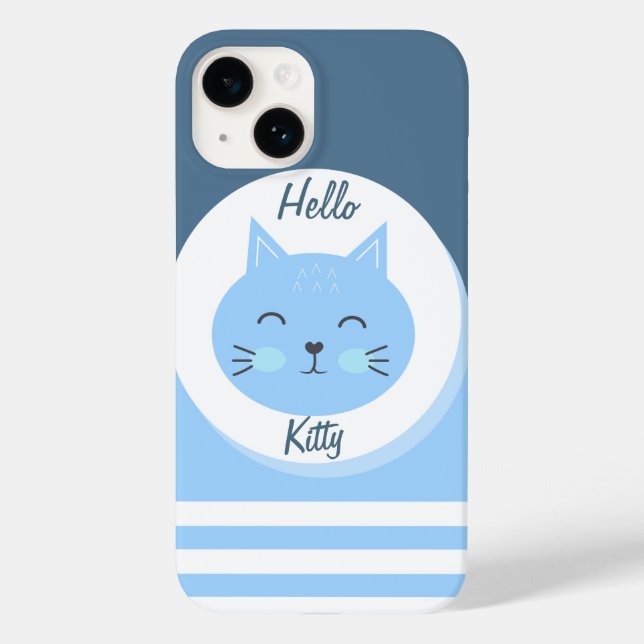iPhone 14 Cases Hello Kitty White & Blue Colour (Back)