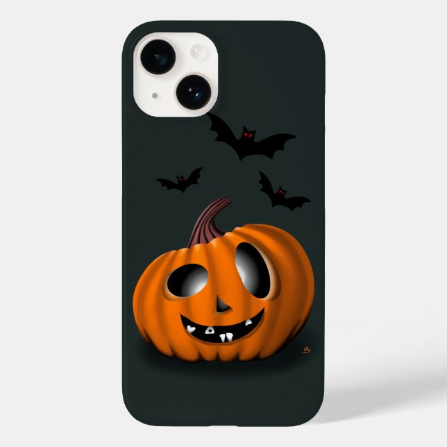 Iphone 14 Halloween case with funny pumpkin (Back)