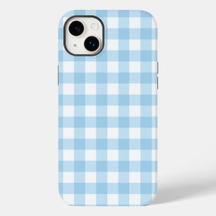 iPhone 14 Plus Tough Phone Case gingham blue