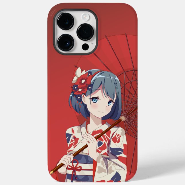 iPhone 14 Pro Max Red Anime Case Cover for Girls (Back)