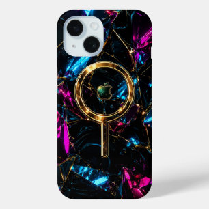 iPhone 15 Case: Futuristic Neon Crystal MagSafe Case