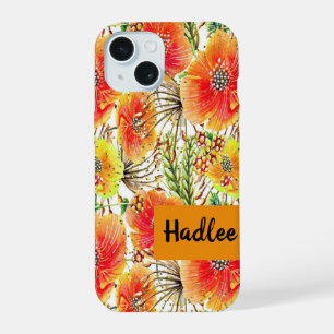 iPhone 15 Case with Orange & Yellow Flowers