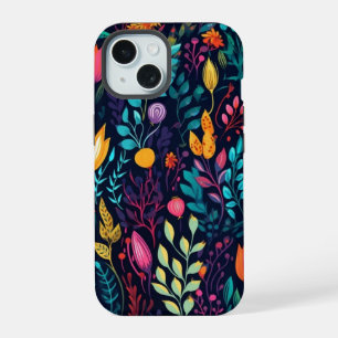 iPhone 15 Phone Case Multi-Coloured Floral Design