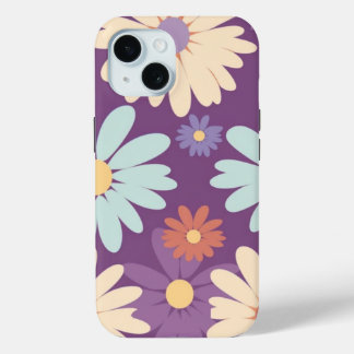iPhone 15 Phone Case Retro Floral Art Design