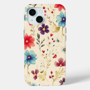 iPhone 15 Phone Case W/ Elegant Floral Design