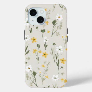 iPhone 15 Phone Case With Elegant Floral Design