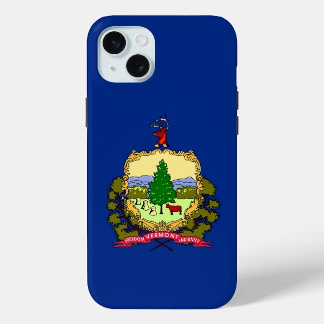 iPhone 15 Plus Case-Mate, Vermont State flag Case-Mate iPhone Case (Back)