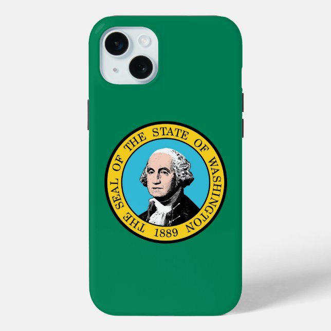 iPhone 15 Plus Case-Mate, Washington State flag Case-Mate iPhone Case (Back)