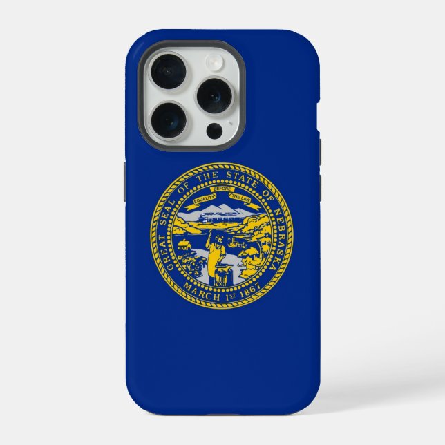 iPhone 15 Pro Case-Mate, Nebraska flag Case (Back)