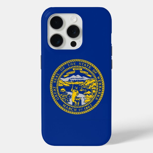 iPhone 15 Pro Case-Mate, Nebraska flag Case-Mate iPhone Case (Back)