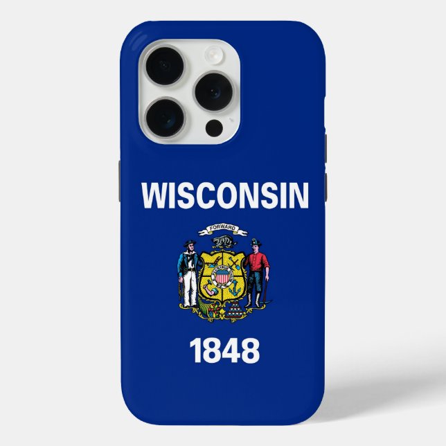 iPhone 15 Pro Case-Mate, Wisconsin flag Case-Mate iPhone Case (Back)