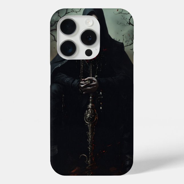 iPhone 15 Pro Case with Death Metal Artwork (Back)