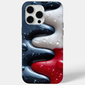 iPhone 15 pro max case red, white and black creamy