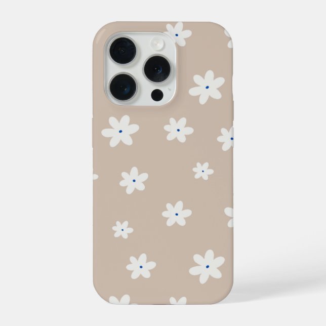 Iphone 15 Pro Phone Case With Flower Design. (Back)