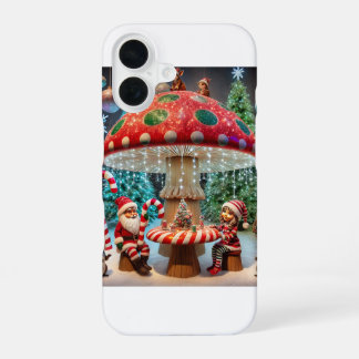 iPhone 16 Case: Christmas Mushroom Design Case