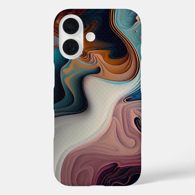 iPhone 16 Marble Abstract Design Case (Back)
