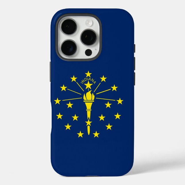 iPhone 16 Pro Case-Mate, Indiana flag Case-Mate iPhone Case (Back)