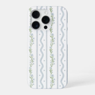 iPhone 16 Pro Case, Preppy Floral Stripe iPhone 16 Pro Case