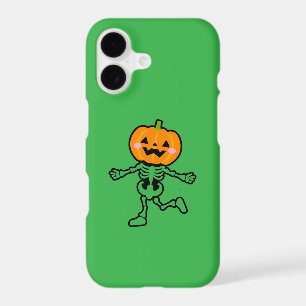 iPhone 17 Green Case – Cute Halloween Skeleton Des