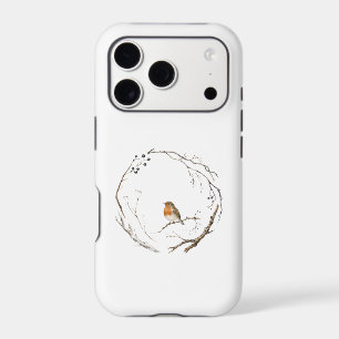 iPhone 17 Pro Case Watercolor Robin Bird Wreath Ph