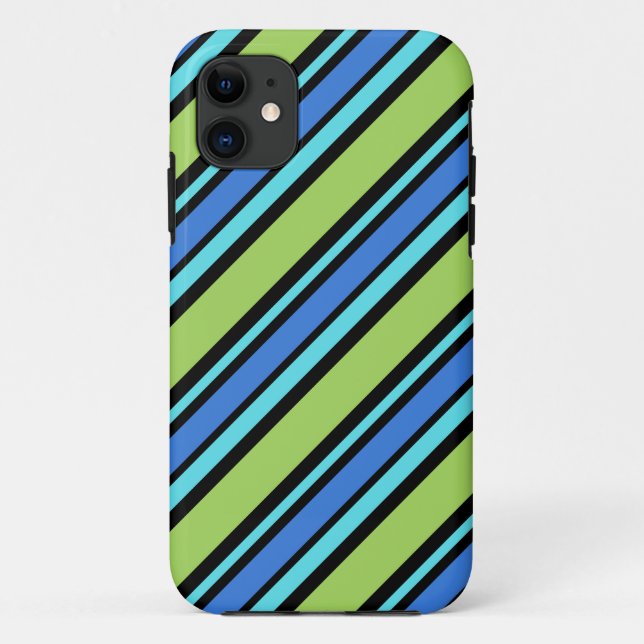 iPhone 5/5s Case: Blue Moons Diagonal Stripes Case-Mate iPhone Case (Back)