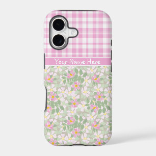 iPhone 5/5s Case-Mate Case Pink Dogroses and Plaid