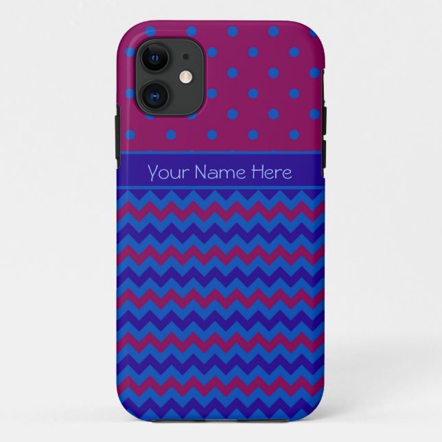 iPhone 5/5s Case: Personalise Purple Blue Chevrons Case-Mate iPhone Case (Back)
