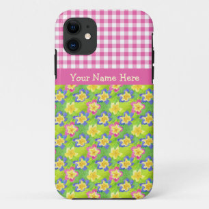 iPhone 5/5s Case Personalize: Primroses Gingham