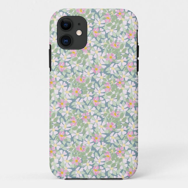iPhone 5/5s Case: Pink Dogroses on Blue Blue Case-Mate iPhone Case (Back)
