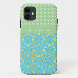 iPhone 5/5s Case to Personalise: Daffodils, Polkas