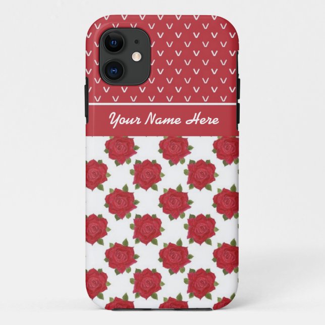 iPhone 5/5s Case to Personalize: Hearts and Roses (Back)