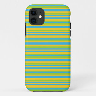 iPhone 5/5s Xtreme Case: Blue Yellow Green Stripes iPhone 11 Case