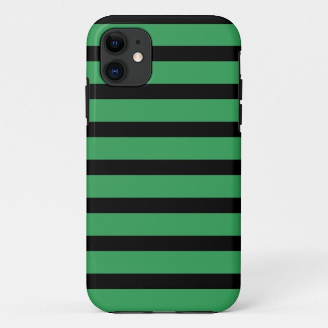 iPhone 5 Barely There Case Black Green Stripes (Back)