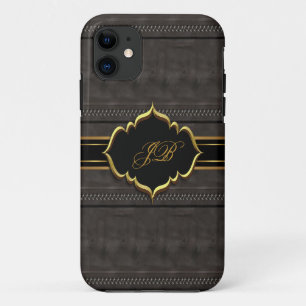 iPhone 5 Case-Mate Case Gold Black Suede Look