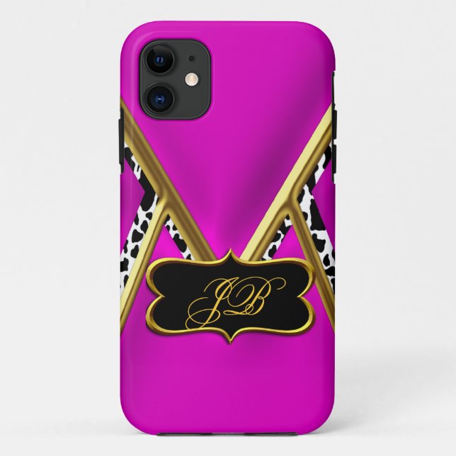 iPhone 5 Case-Mate Case Hot Pink Gold Black (Back)