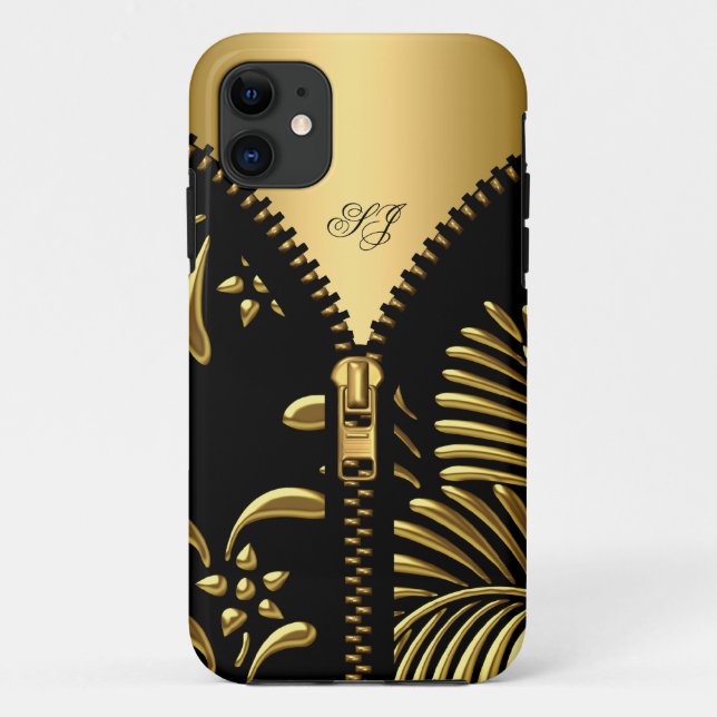 iPhone 5 Case-Mate Gold Damask Black Zipper Case-Mate iPhone Case (Back)