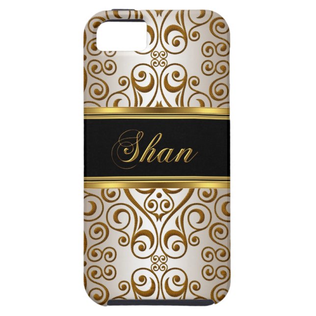 iPhone 5 Elegant Classy Gold Black Cream Case-Mate iPhone Case (Back)
