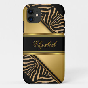 iPhone 5 Elegant Classy Gold Zebra iPhone 11 Case