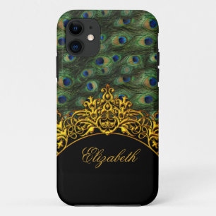 iPhone 5 Elegant Classy Peacock Black Gold iPhone 11 Case