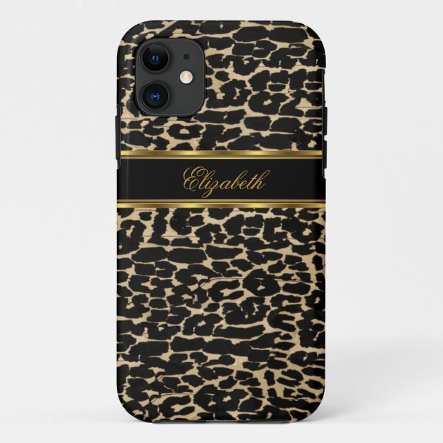 iPhone 5 Elegant Gold Animal Print Case-Mate iPhone Case (Back)