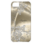 iPhone 5 Elegant Sepia Silver Metal Floral Look