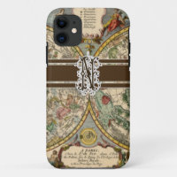 IPhone 5 Letter N Monogrammed Vintage Nautical Map