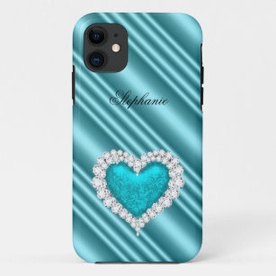 iPhone 5 Princess Silver Teal Bejeweled Case-Mate iPhone Case