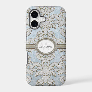 Iphone 5 Sparkle Floral Leaf Damask Personalised