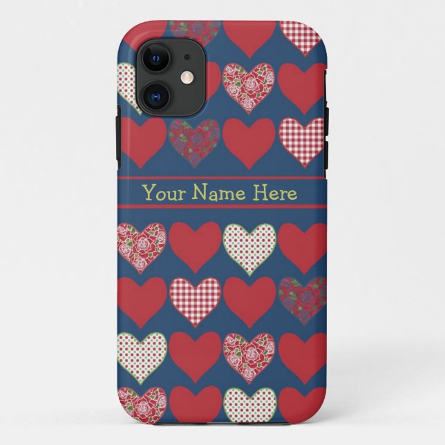 iPhone 5c Case to Personalise: Hearts and Roses (Back)
