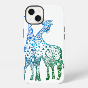 iPhone 6/6s, Tough Xtreme Blue Green Giraffes 13 Case
