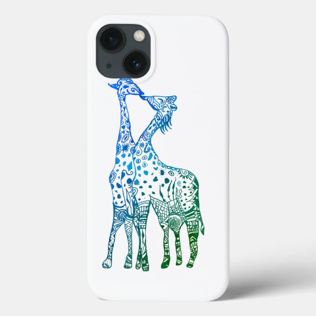 iPhone 6/6s, Tough Xtreme Blue Green Giraffes Case-Mate iPhone Case (Back)